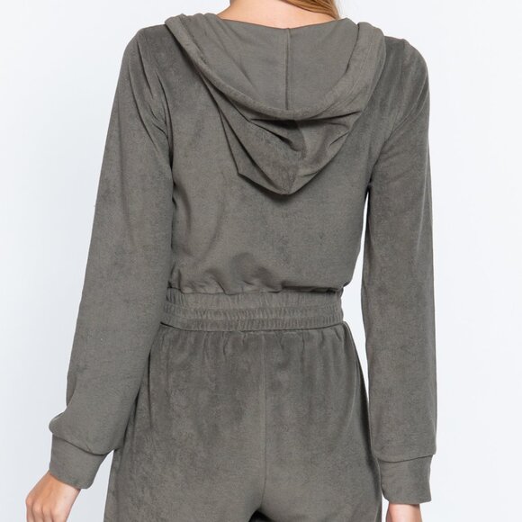 Hoodie Terry Towelling Jacket - Picture 5 of 5